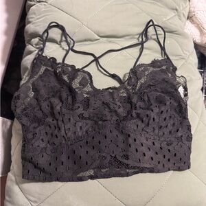 Free People Black Lace Bralette